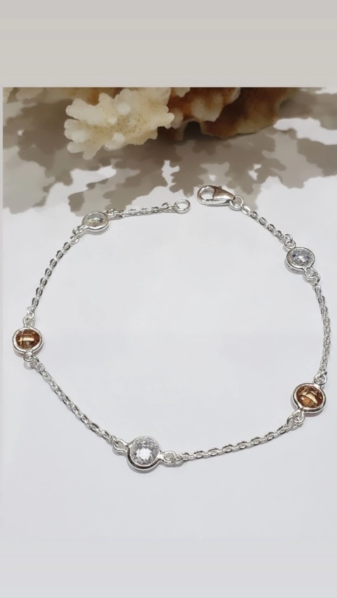 Pulsera Plata Piedras