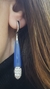 Aros plata colgante cristal azul - tienda online
