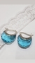 Aros plata cristal agua marina - comprar online
