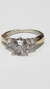 Anillo solitario plata y oro