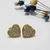 Aros corazón plata dorado