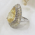 Anillo gota plata ambar - comprar online