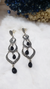 Aros colgante plata onix