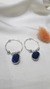 Aros plata argollas zafiro - comprar online