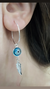 Aros plata argollas ojito pluma - Joyas Maia