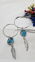 Aros plata argollas ojito pluma - comprar online