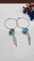 Aros plata argollas ojito pluma