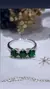 Anillo plata triple solitario esmeralda