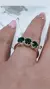 Anillo plata triple solitario esmeralda - tienda online