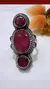 Anillo plata rubíes