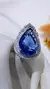 Anillo plata gota zafiro - Joyas Maia