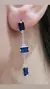 Aros plata colgante zafiros - tienda online