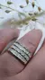 Anillo triple medio sin fin plata y oro 18kl - tienda online