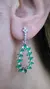 Aros plata colgante esmeraldas - Joyas Maia