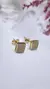 Aros cuadrado plata dorado - comprar online