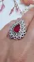 Anillo plata gota rubi - Joyas Maia