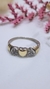 Anillo tres corazones plata y oro