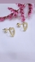 Aros corazón plata dorado - comprar online