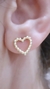 Aros corazón plata dorado - tienda online