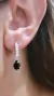 Imagen de Aros plata colgante gota negra