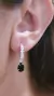 Aros plata colgante gota negra - tienda online