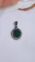 Colgante plata oval esmeralda - comprar online