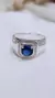 Anillo plata zafiro hombre