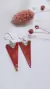 Aros plata coral rojo