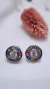 Aros plata circular multicolores