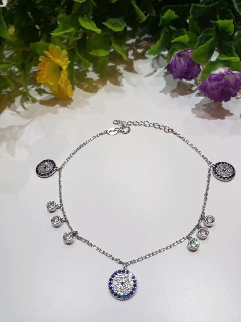 Pulsera Plata Con Ojitos