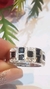Anillo Plata Onix Carre - Joyas Maia
