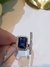 Anillo plata rectangular zafiro