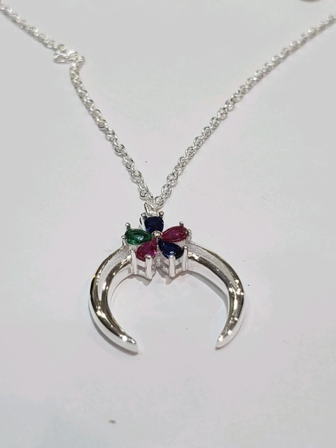 Cadena Dije Medialuna Plata