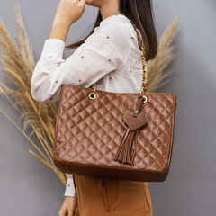 BOLSA RUBI GRANDE - MARROM - Loja Sempre Linda Bolsas
