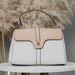 BOLSA SANTORINI MÉDIA - NUDE E OFF WHITE - comprar online