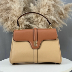 BOLSA SANTORINI MÉDIA - CARAMELO E BEGE - comprar online
