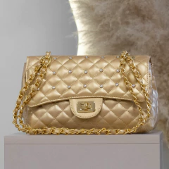 BOLSA PRECIOSA STRASS MÉDIA - DOURADA - comprar online