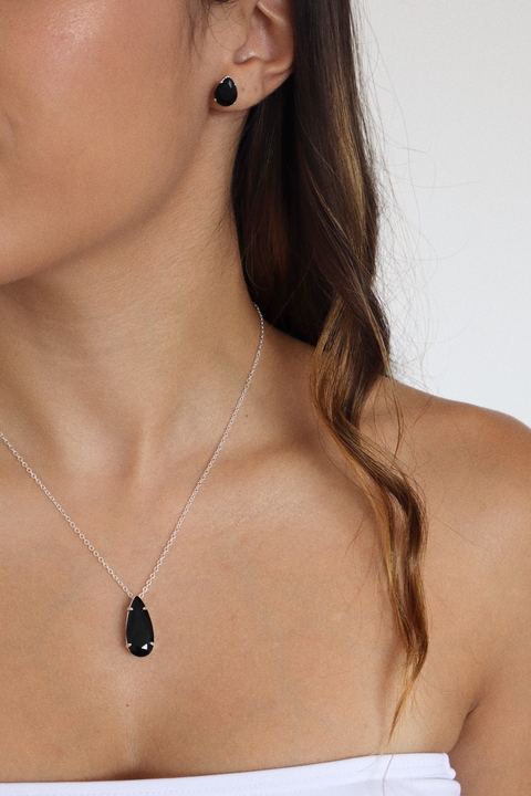 Conjunto L03 Colar e Brinco - Banho de Um Milésimo De Prata 925 - comprar online