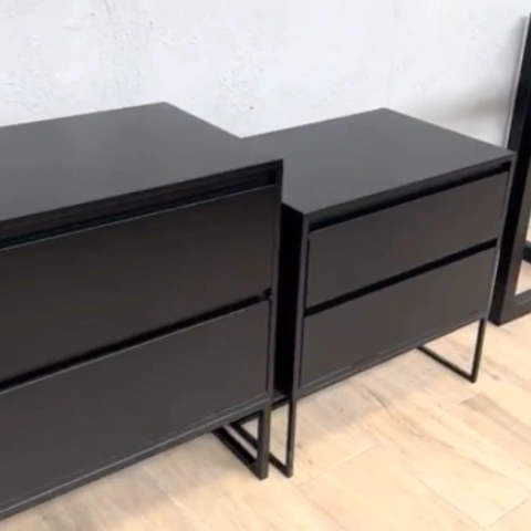 Imagen de Juego de Dormitorio Cómoda + Mesas de luz BLACK