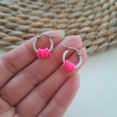 Argollitas Pink Acero