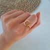 Anillo Círculo Acero Dorado