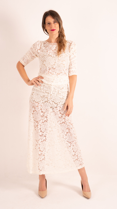 Falda Desiderio Off White - ᐈ Levanzo - Indumentaria Femenina
