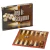 BACKGAMMON TABLERO 34x34 FICHAS MADERA BISONTE