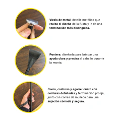 Fusta salto cuero virola metal - comprar online