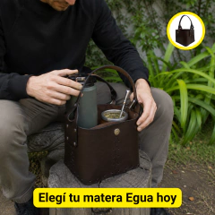 CANASTA PORTA TERMO CUERO