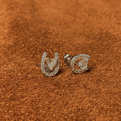 Aros plata 925 herradura con corazon