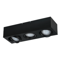 Plafón Ar111 3 luces negro