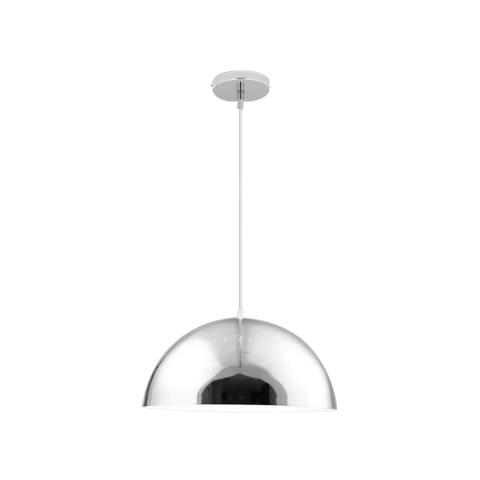Colgante Campana 1 Luz E27 Cromo 40 cm | Diseño Industrial Moderno - JS - comprar online