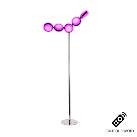 Lámpara de Pie Lupa y Luz LED Dimerizable RGB con Control Remoto