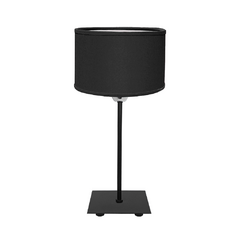 Velador negro con pantalla negra y detalles cromo - comprar online